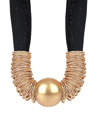Noir Rope Y Necklace - Black