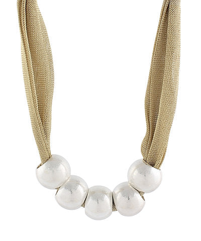 Silver Ball Mesh Necklace
