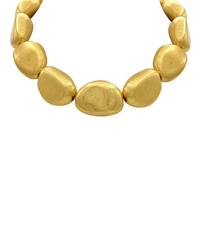 Gold Pebble Statement Necklace