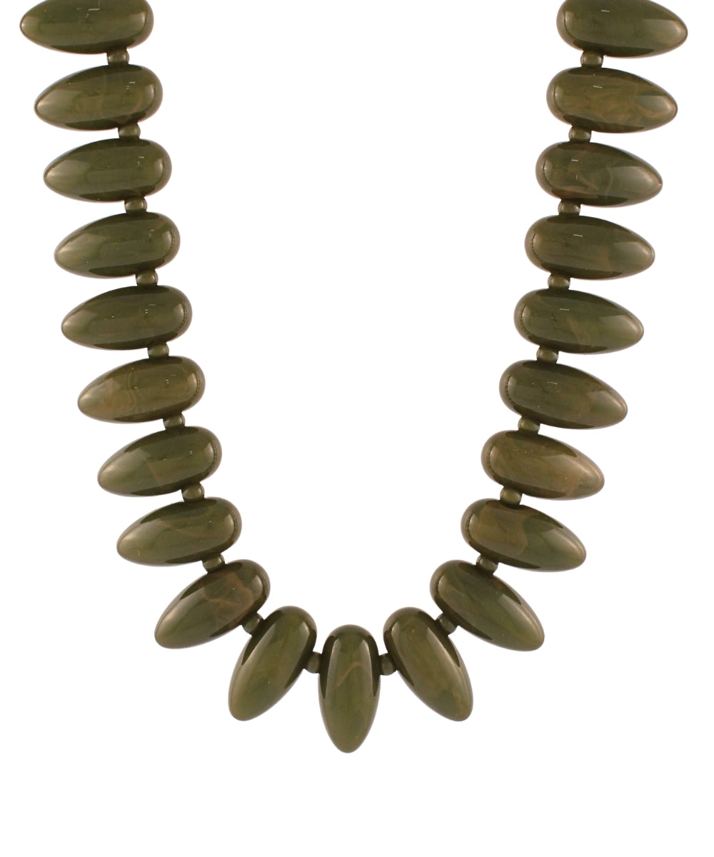 Olive Marble Pebble Necklace