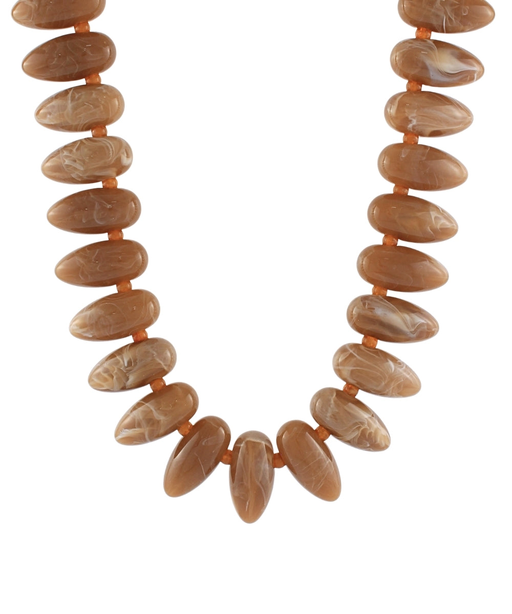 Taupe Marble Pebble Necklace