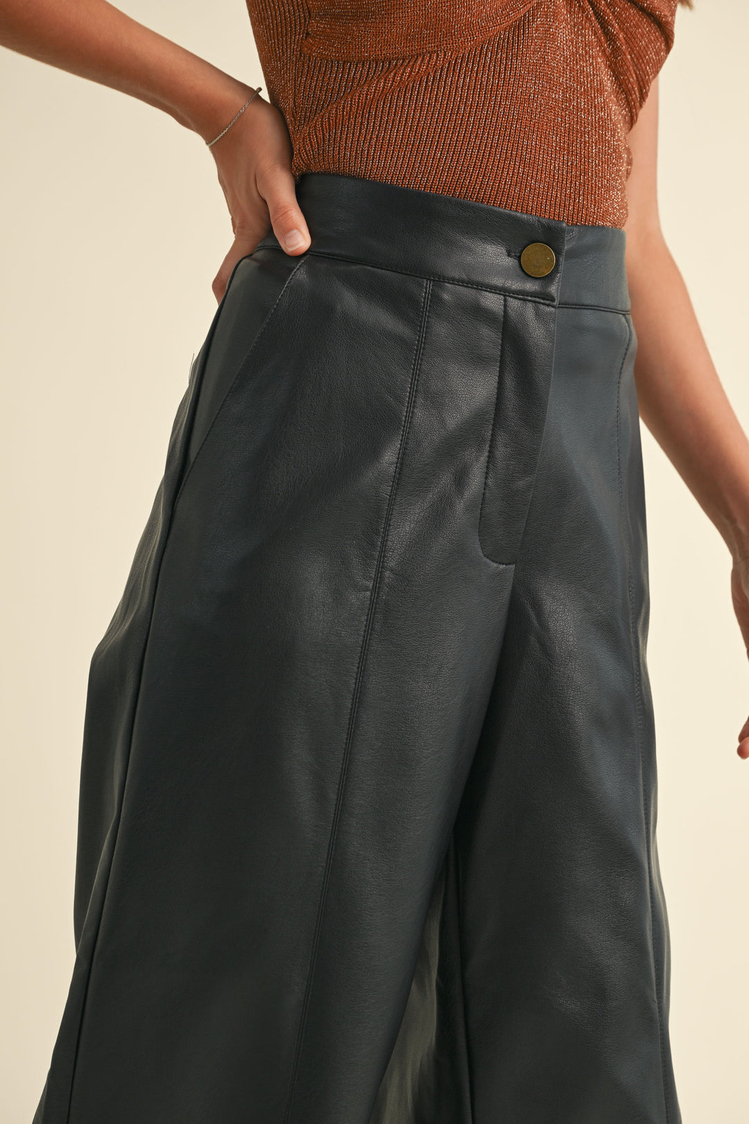 Sage Leather Pants
