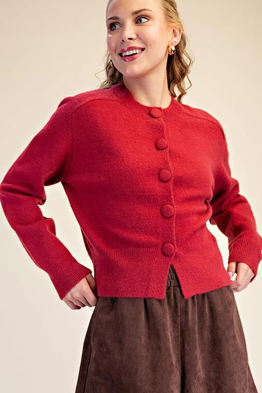 Ottilie Cardigan - Cherry