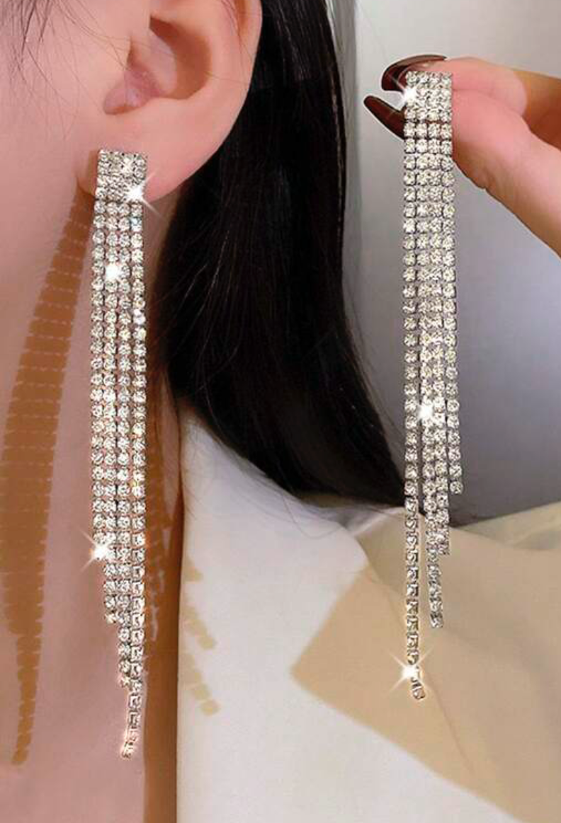 Diamond 4 strand Earrings