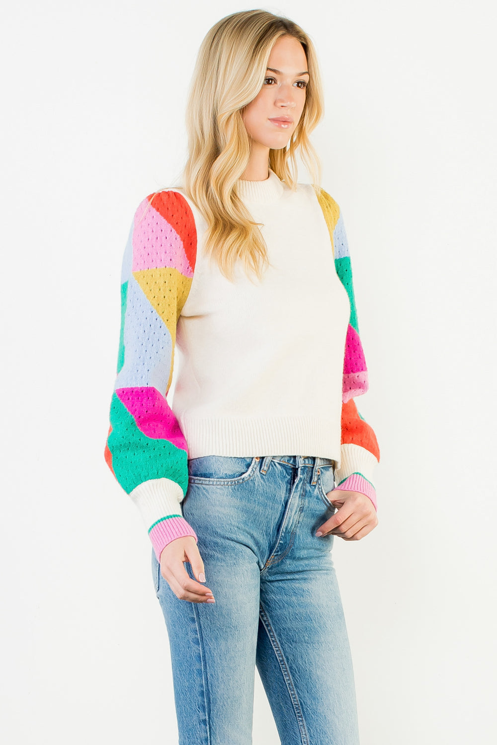 Colorblock Sleeve Sweater