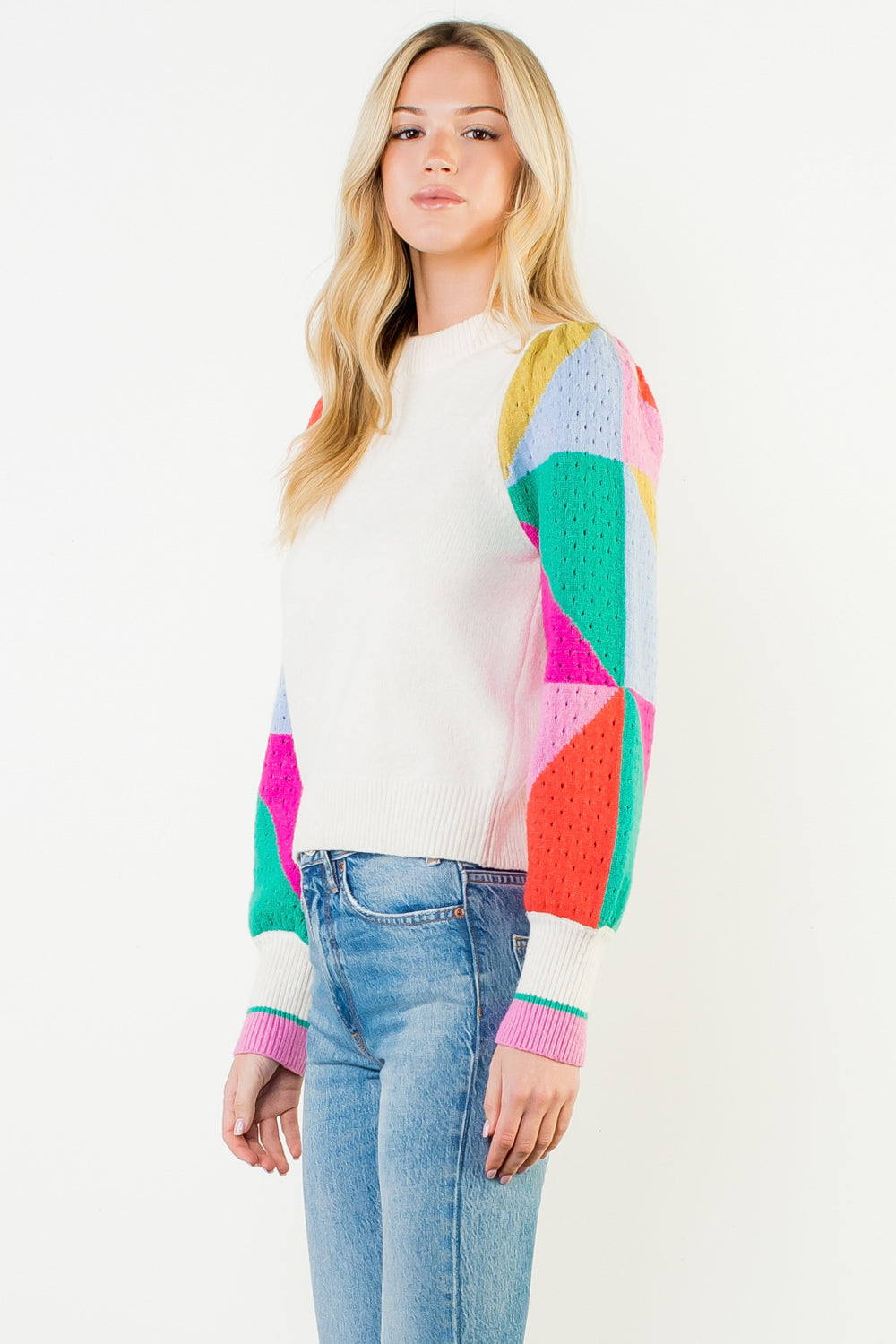 Colorblock Sleeve Sweater