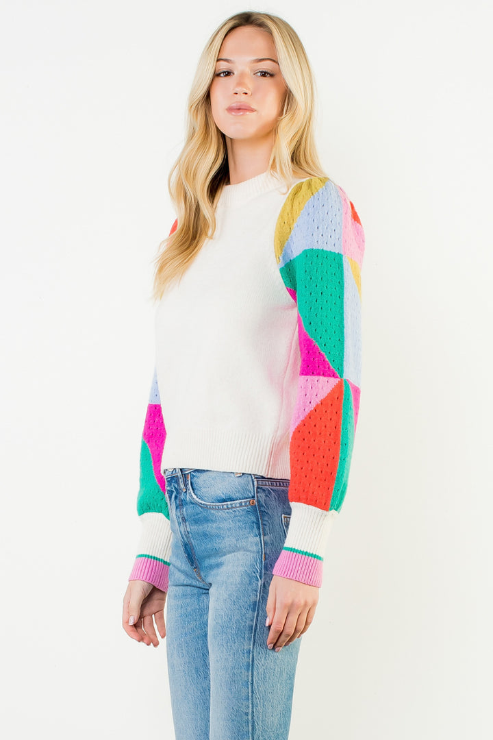 Colorblock Sleeve Sweater