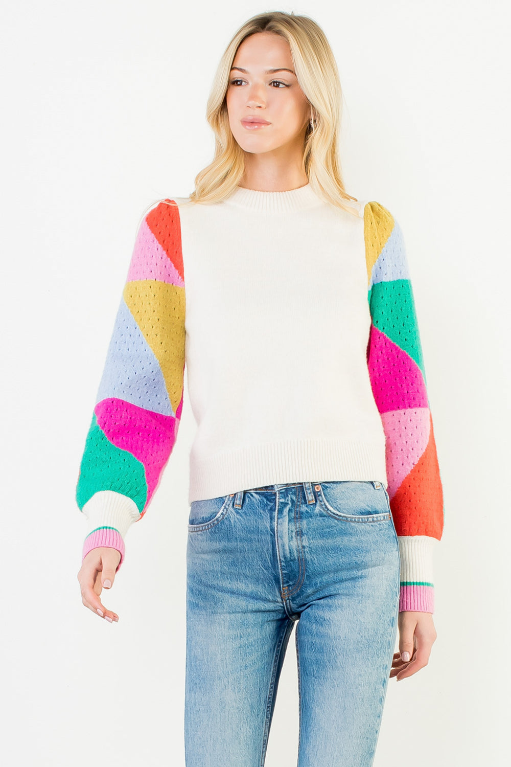Colorblock Sleeve Sweater