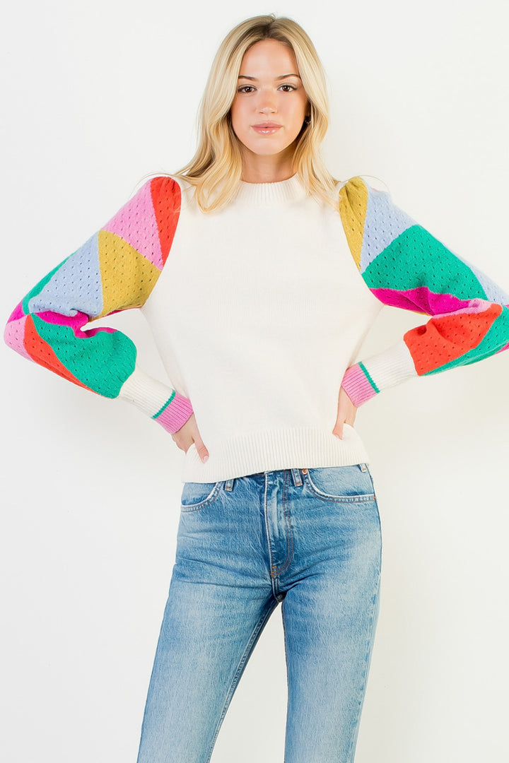 Colorblock Sleeve Sweater