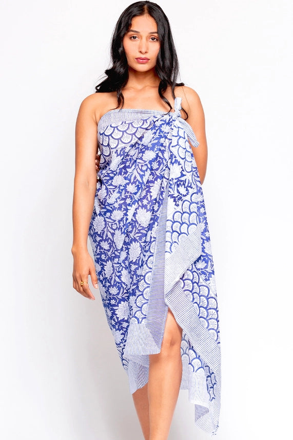 Sunada Sarong Blue And White