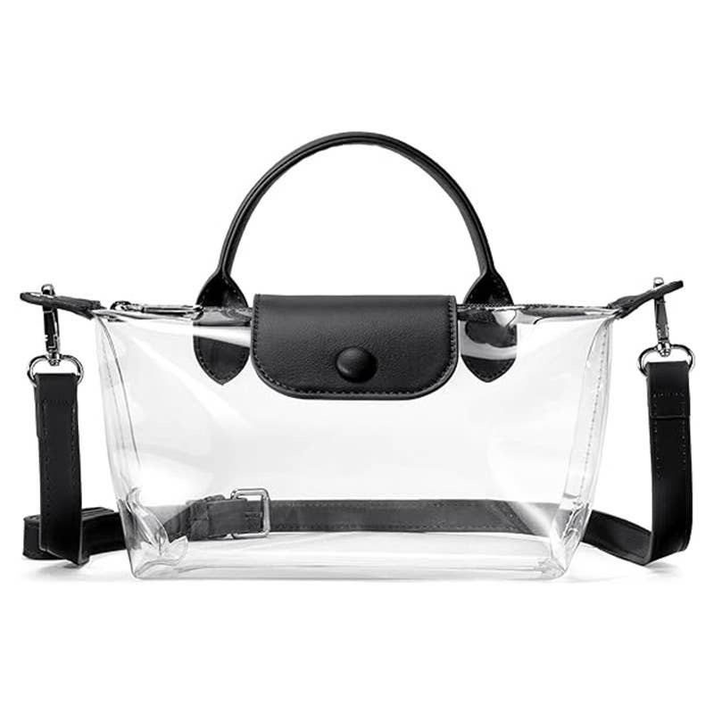 Clear Stadium Mini Crossbody Bag in Black