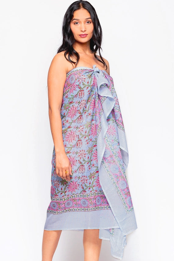 Sanuda Sarong Blue And Pink