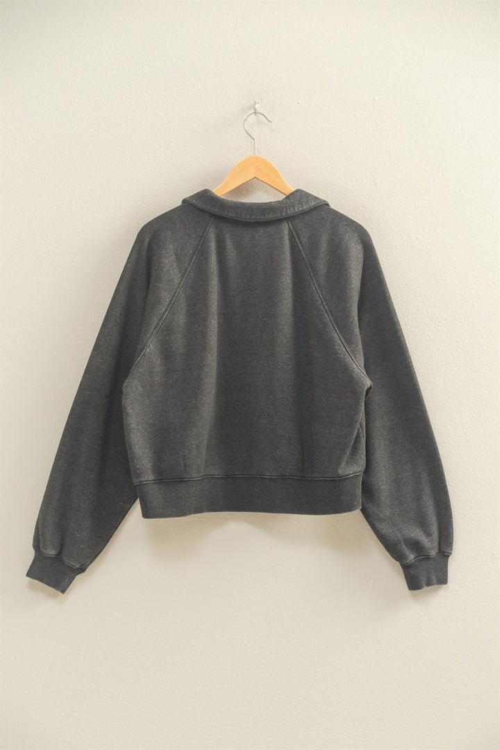 Collared V-Neck Set