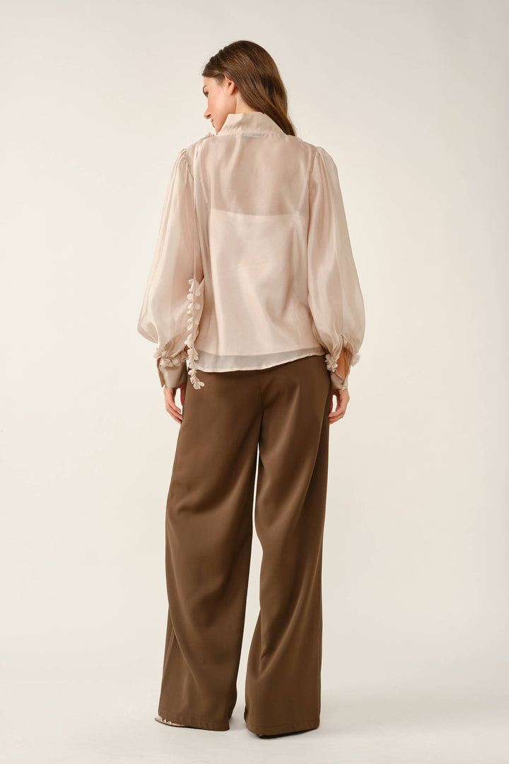 Lisette Blouse in champagne — back view