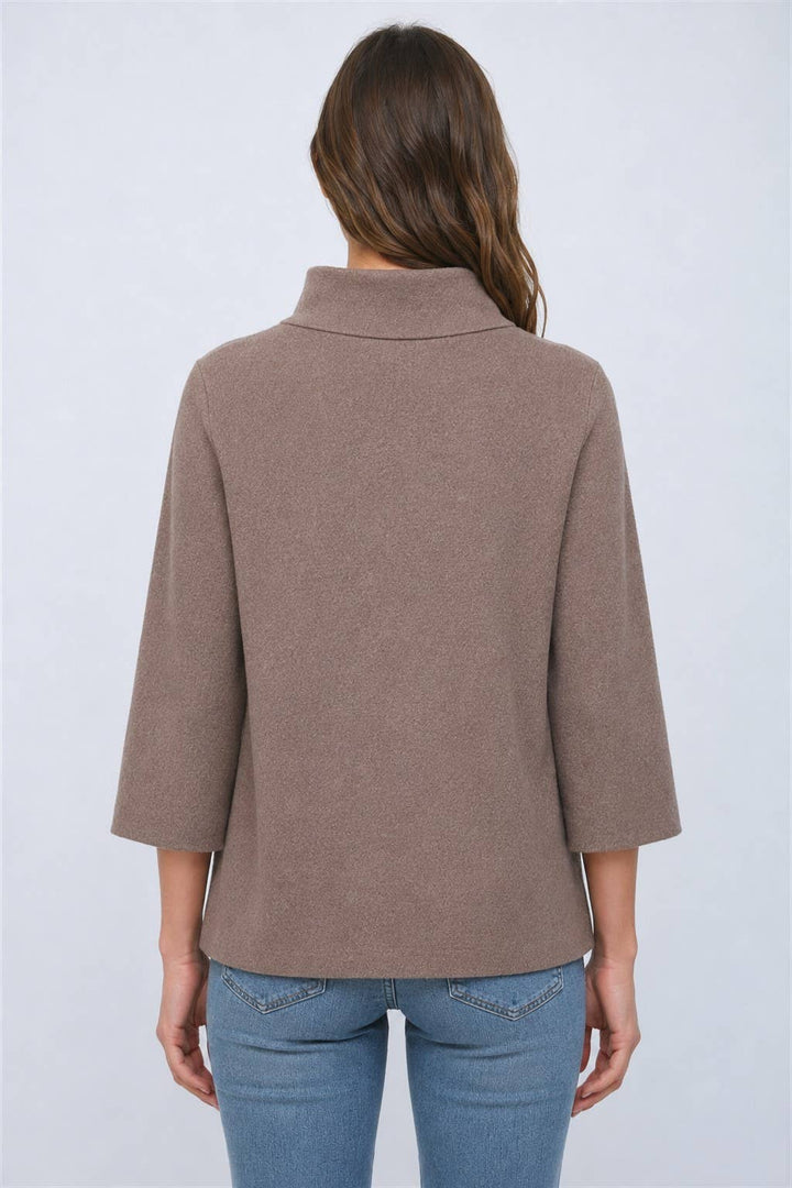 Sally Lightweight Sweater in dusty brown — view 2