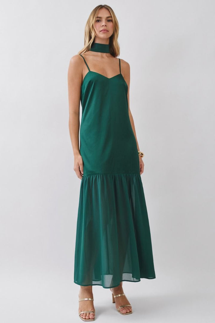 Chiffon Scarf Accent Maxi