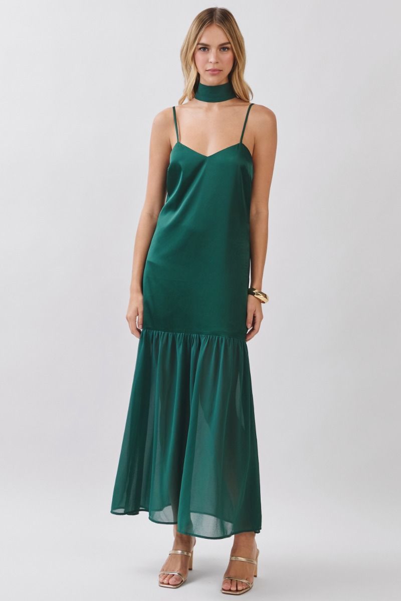 Chiffon Scarf Accent Maxi