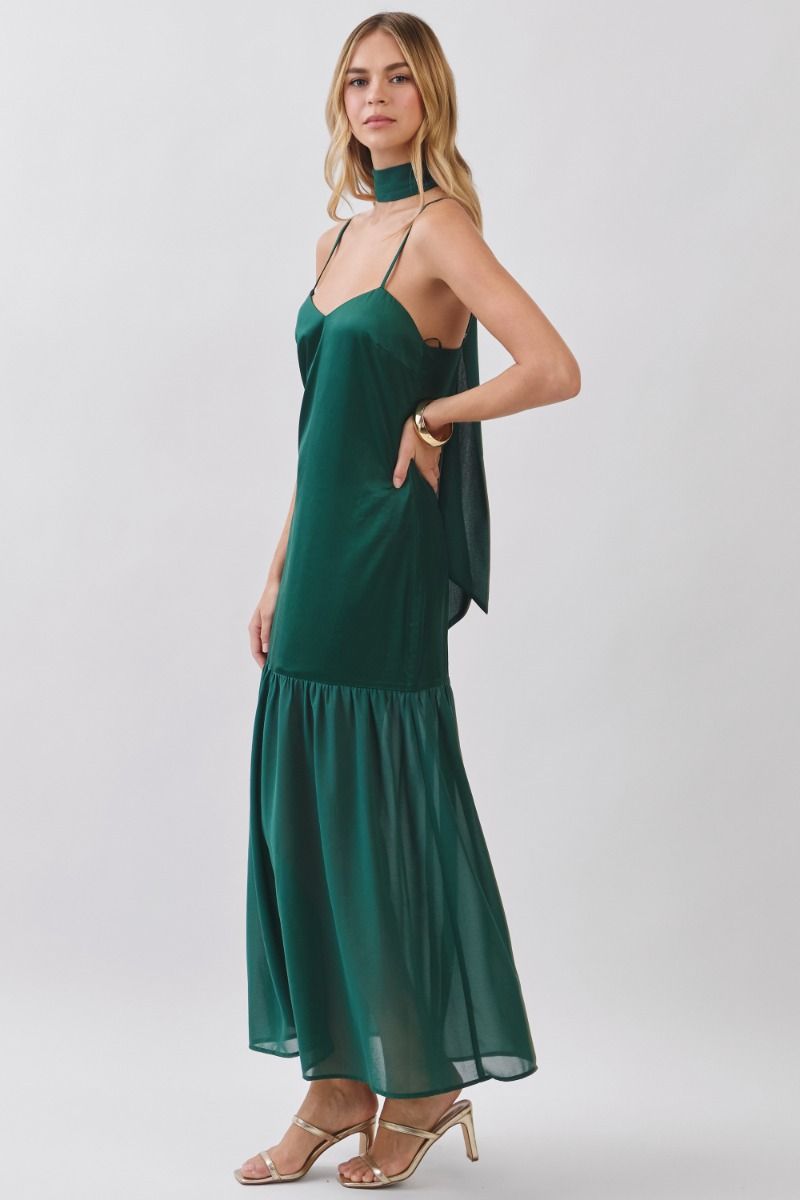 Chiffon Scarf Accent Maxi