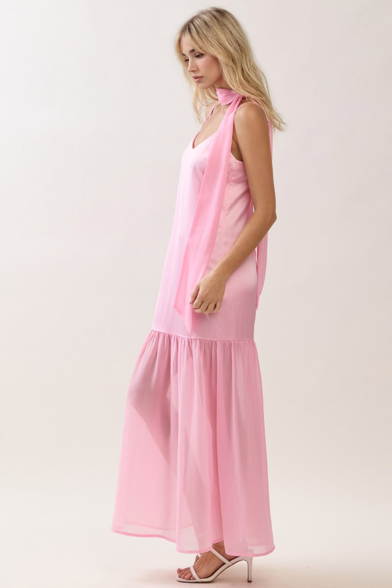 Chiffon Scarf Accent Maxi
