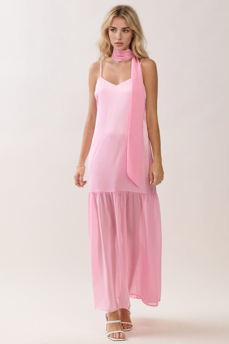 Chiffon Scarf Accent Maxi