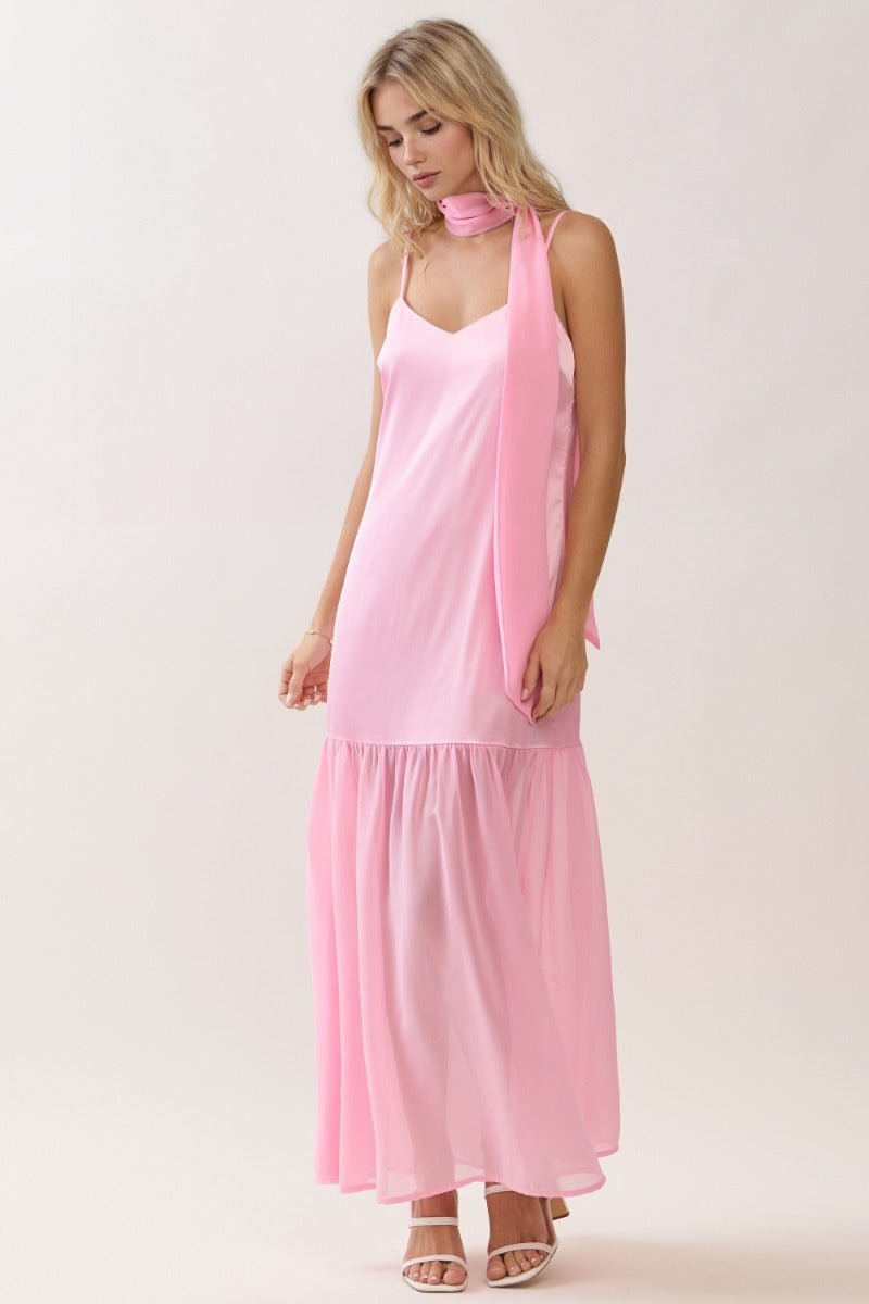 Chiffon Scarf Accent Maxi
