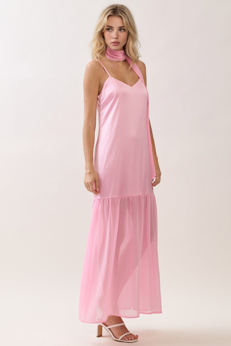 Chiffon Scarf Accent Maxi