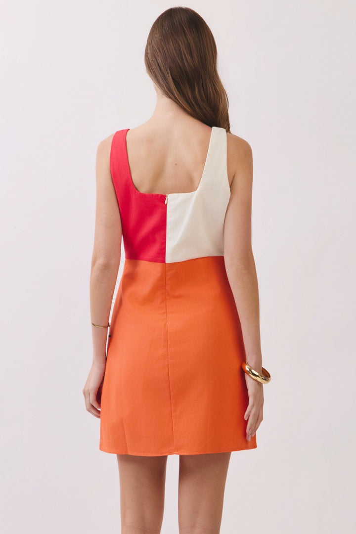 Color Block Square Neck Mini