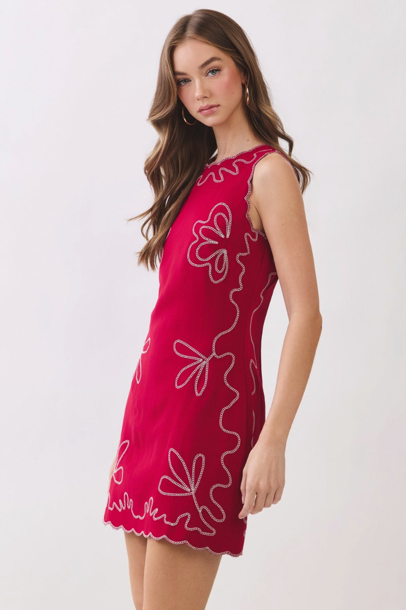 Nadia Dress — CRIMSON