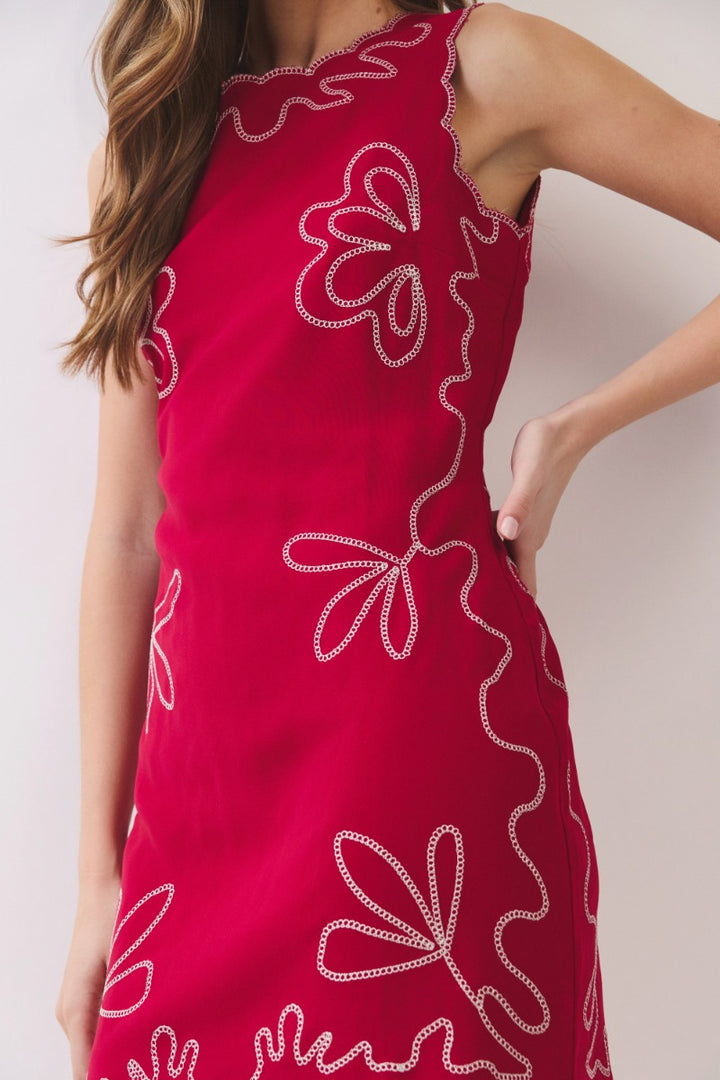 Nadia Dress — CRIMSON