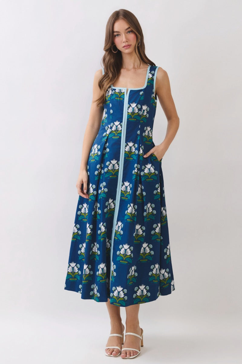 Isadora Dress in Navy