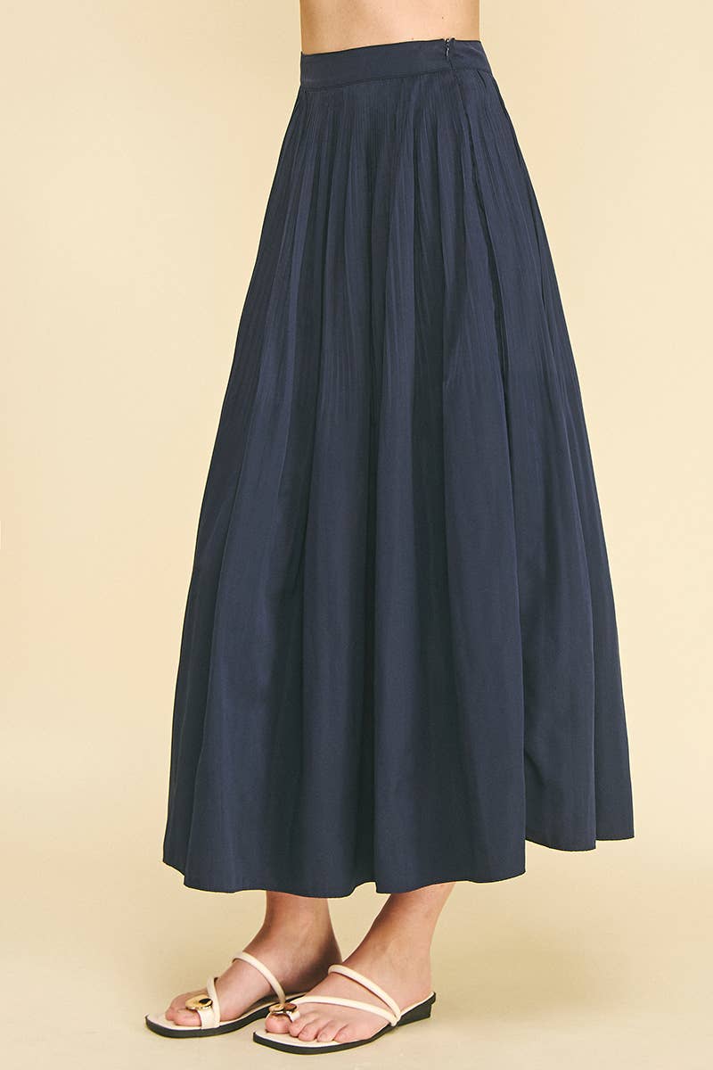 Bess Skirt in Deep Navy — side view