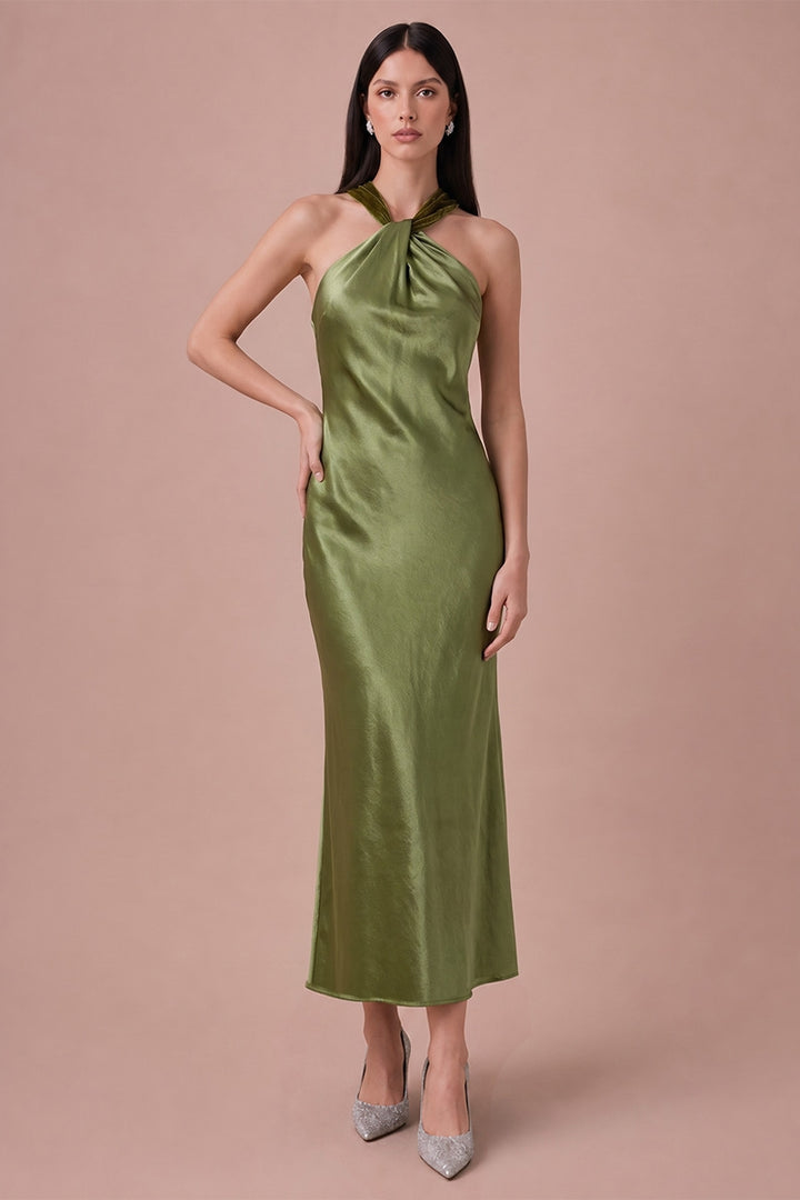 Isabelle Dress in Light Olive