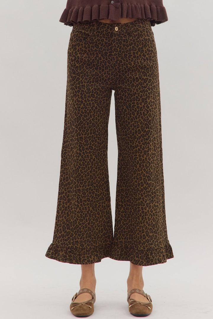Leopard Ruffle Jeans