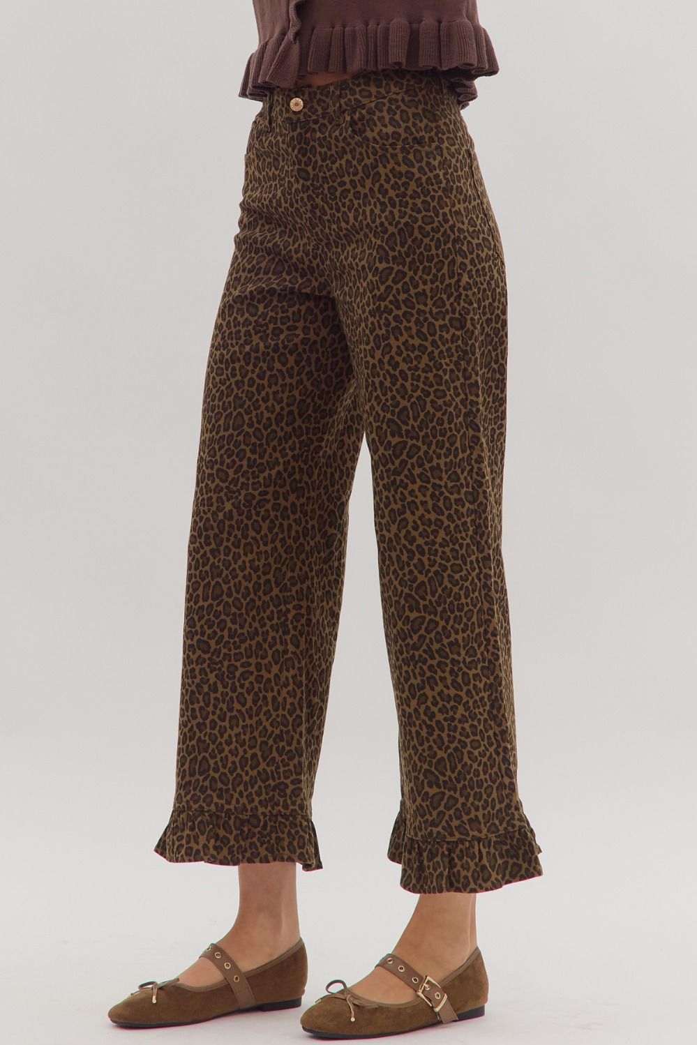 Leopard Ruffle Jeans