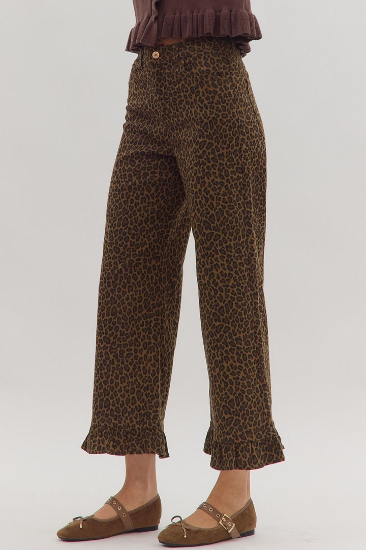 Leopard Ruffle Jeans