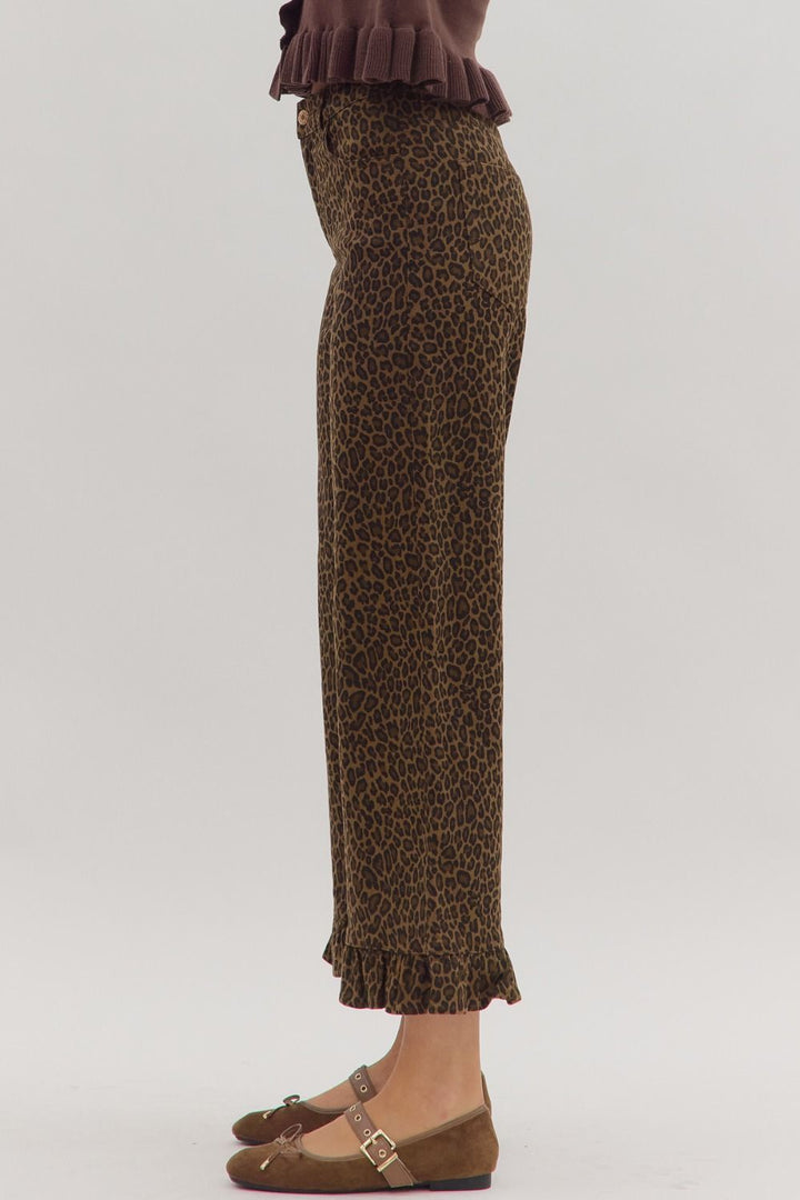Leopard Ruffle Jeans