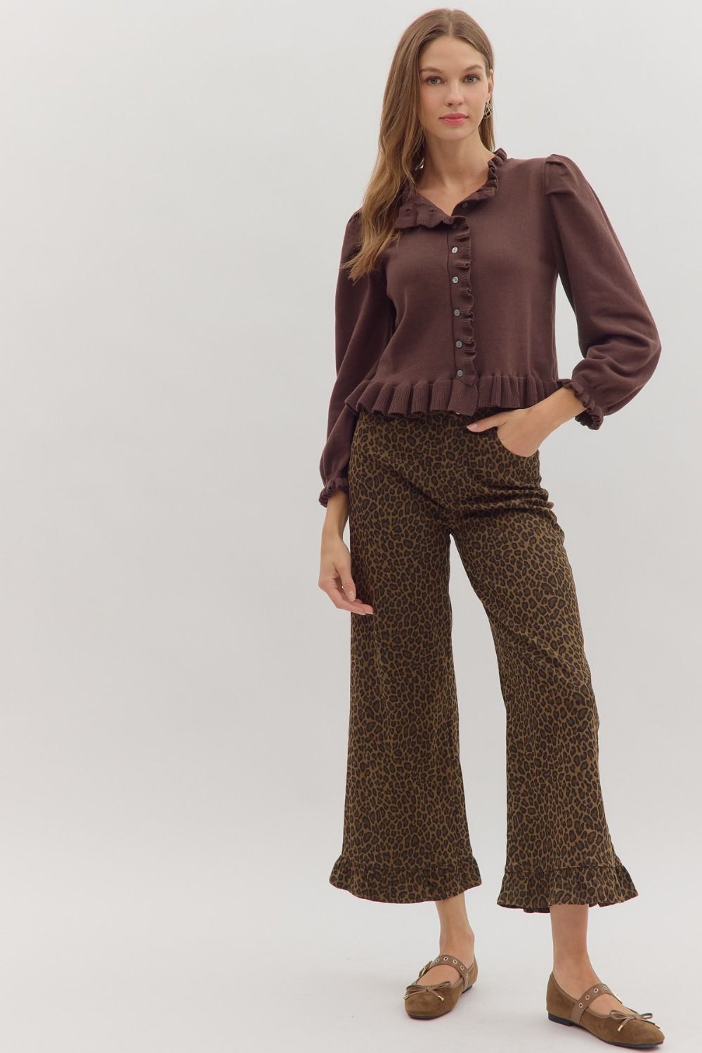 Leopard Ruffle Jeans