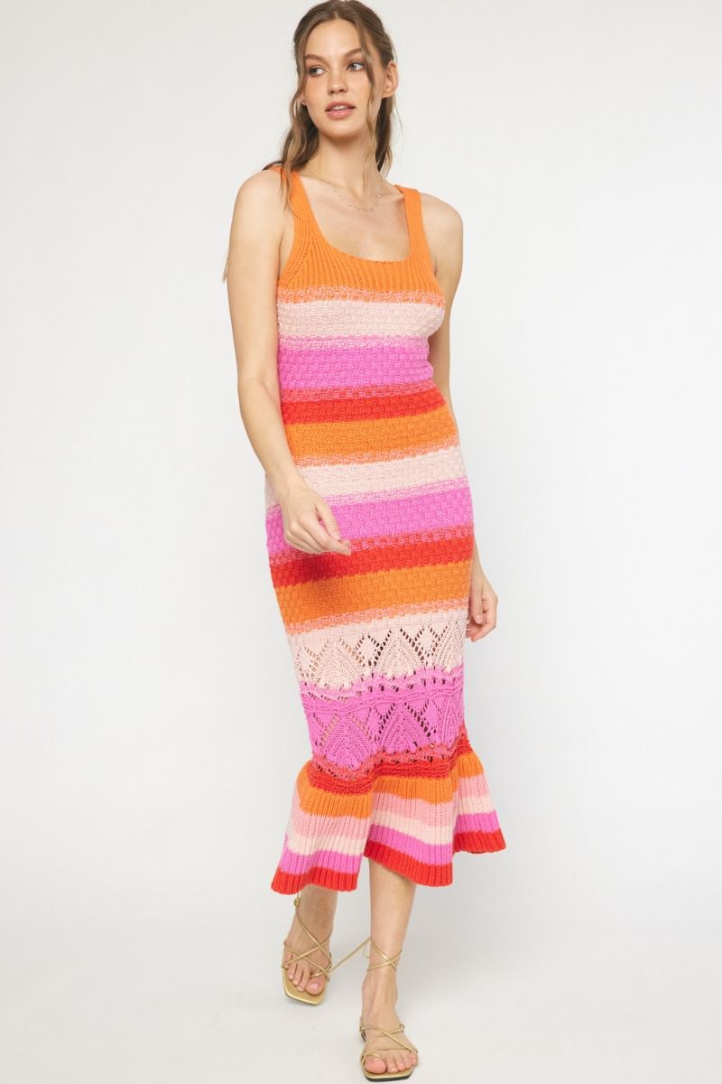 Colorblock Crochet Dress