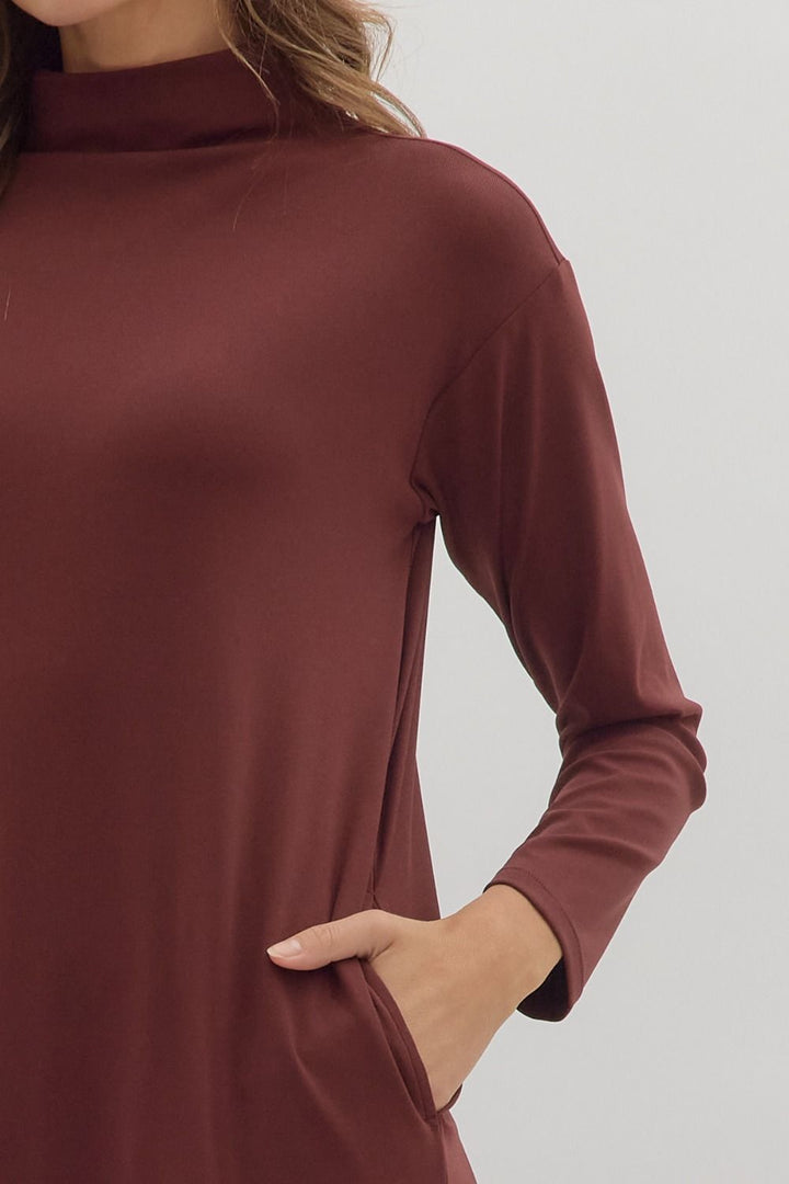 Turtleneck Shirt Dress
