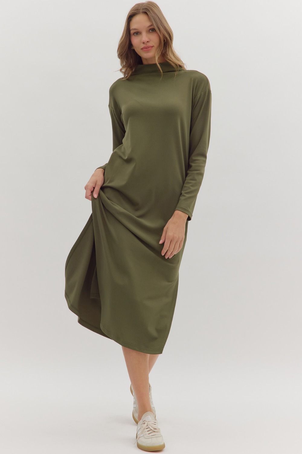 Turtleneck Shirt Dress