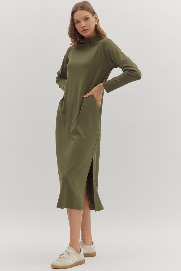 Turtleneck Shirt Dress