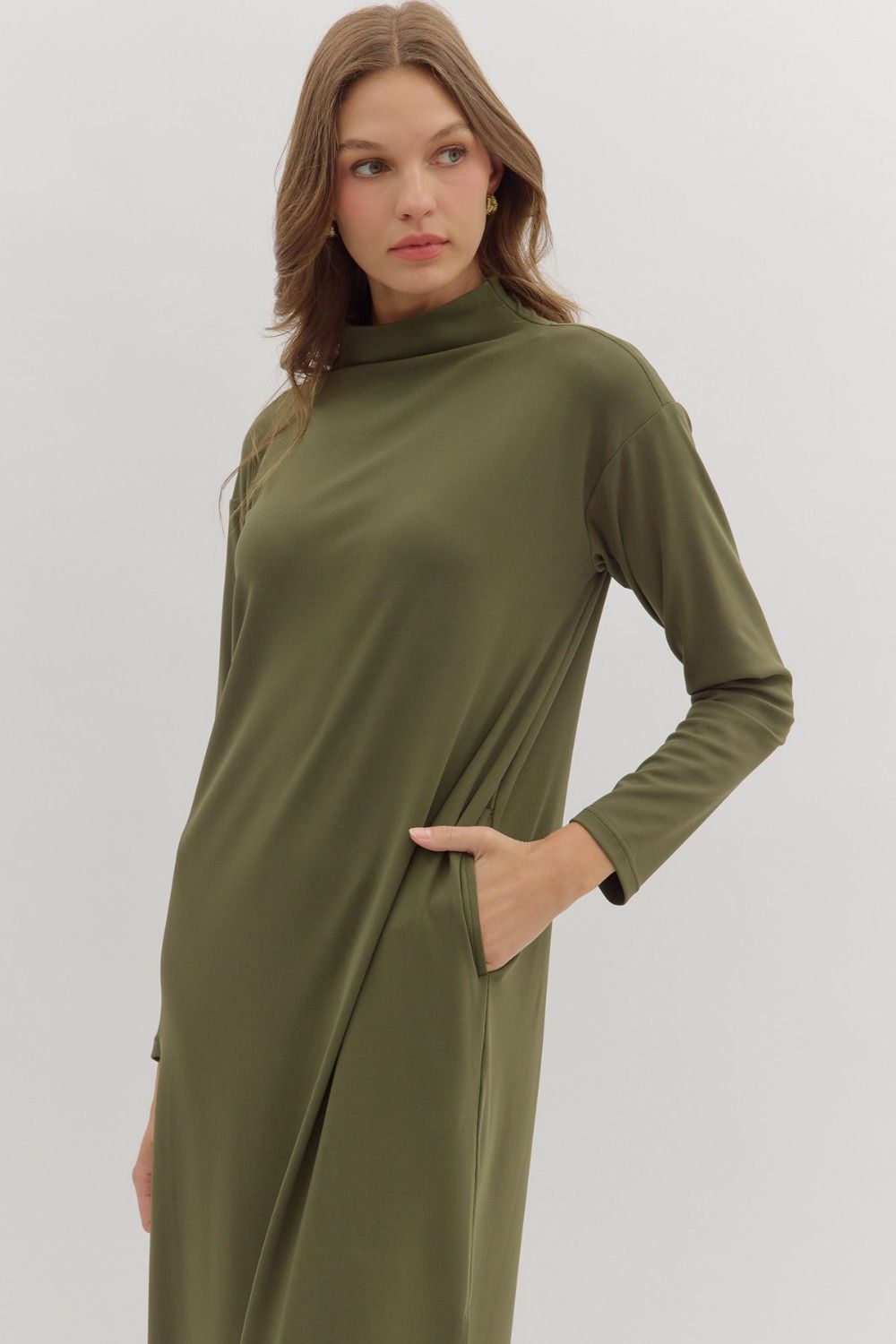 Turtleneck Shirt Dress