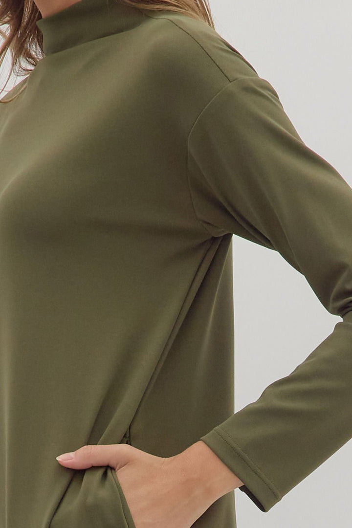 Turtleneck Shirt Dress