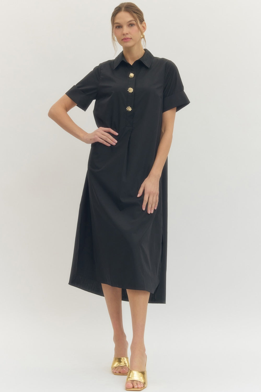 Charleston Midi Dress in Black