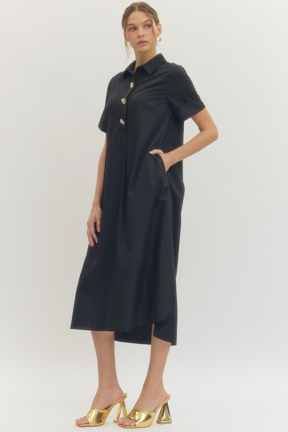 Charleston Midi Dress in Black