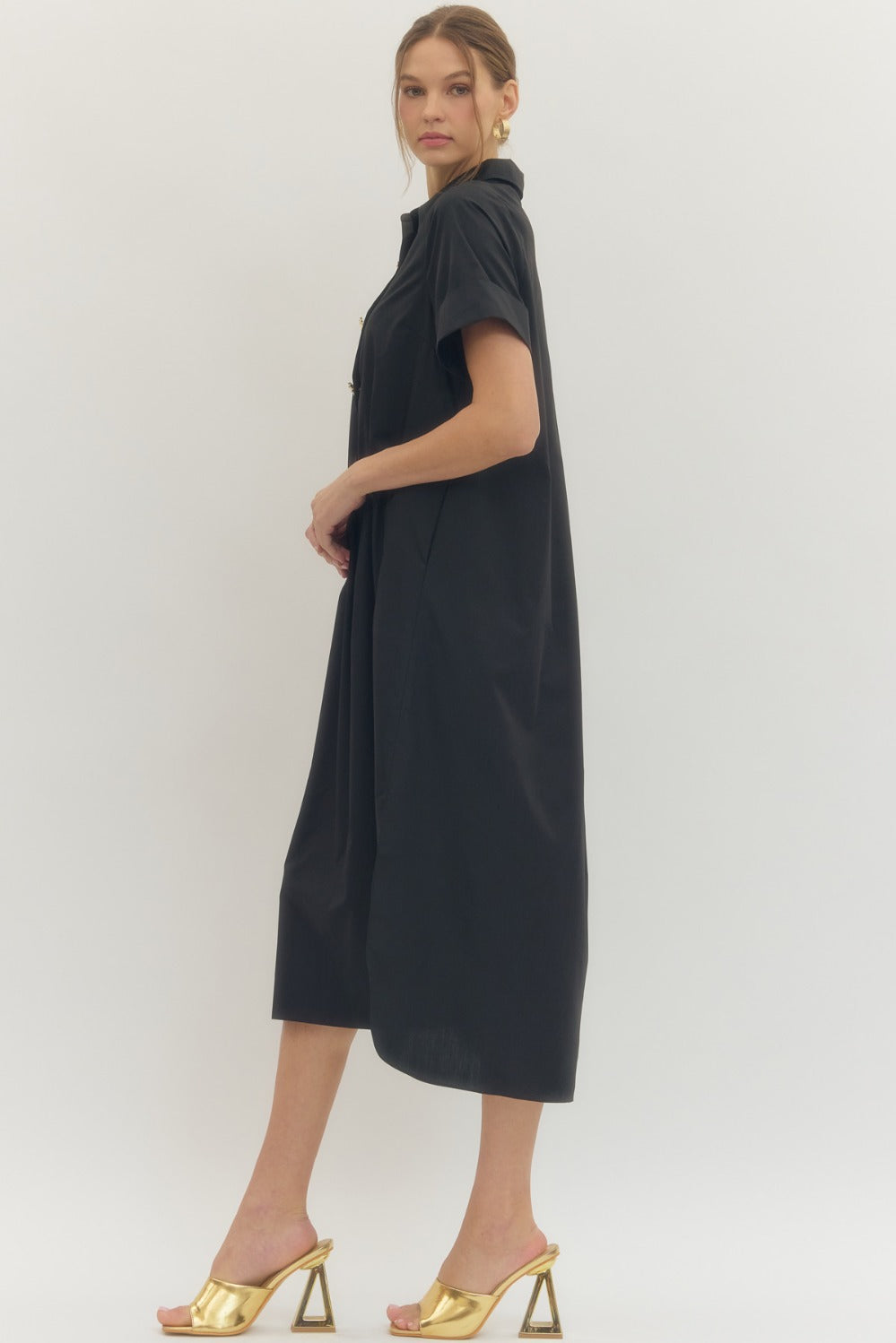Charleston Midi Dress in Black