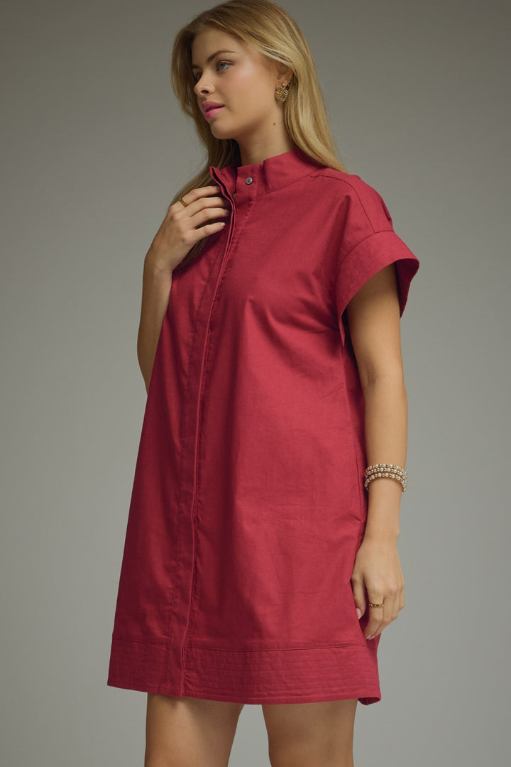 Everyday Throw On Dress in Merlot