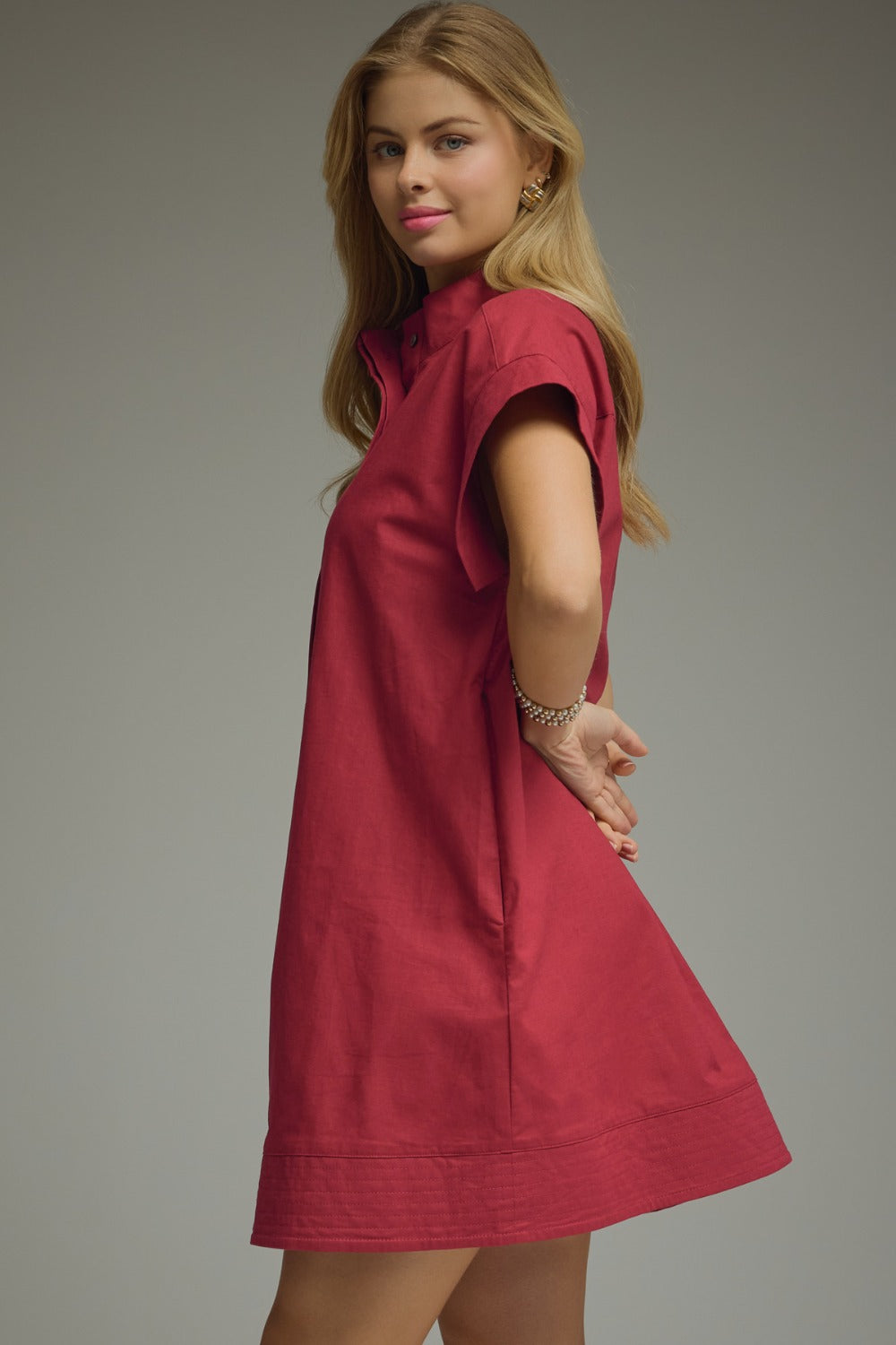 Everyday Throw On Dress in Merlot