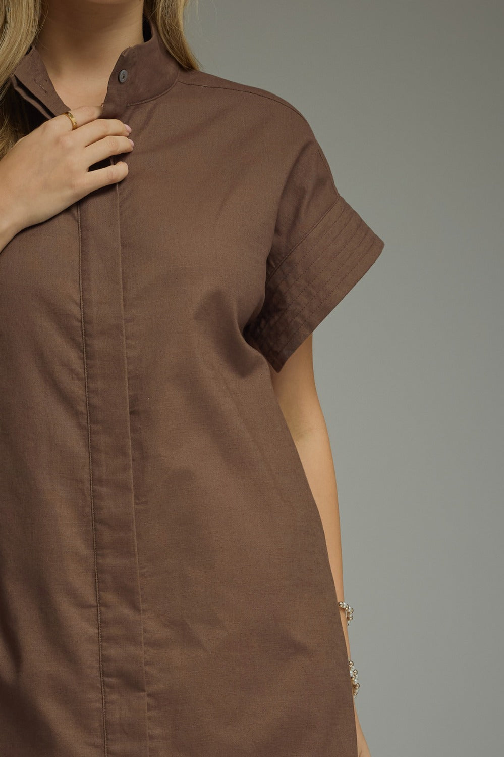 Everyday Throw On Dress in Brown