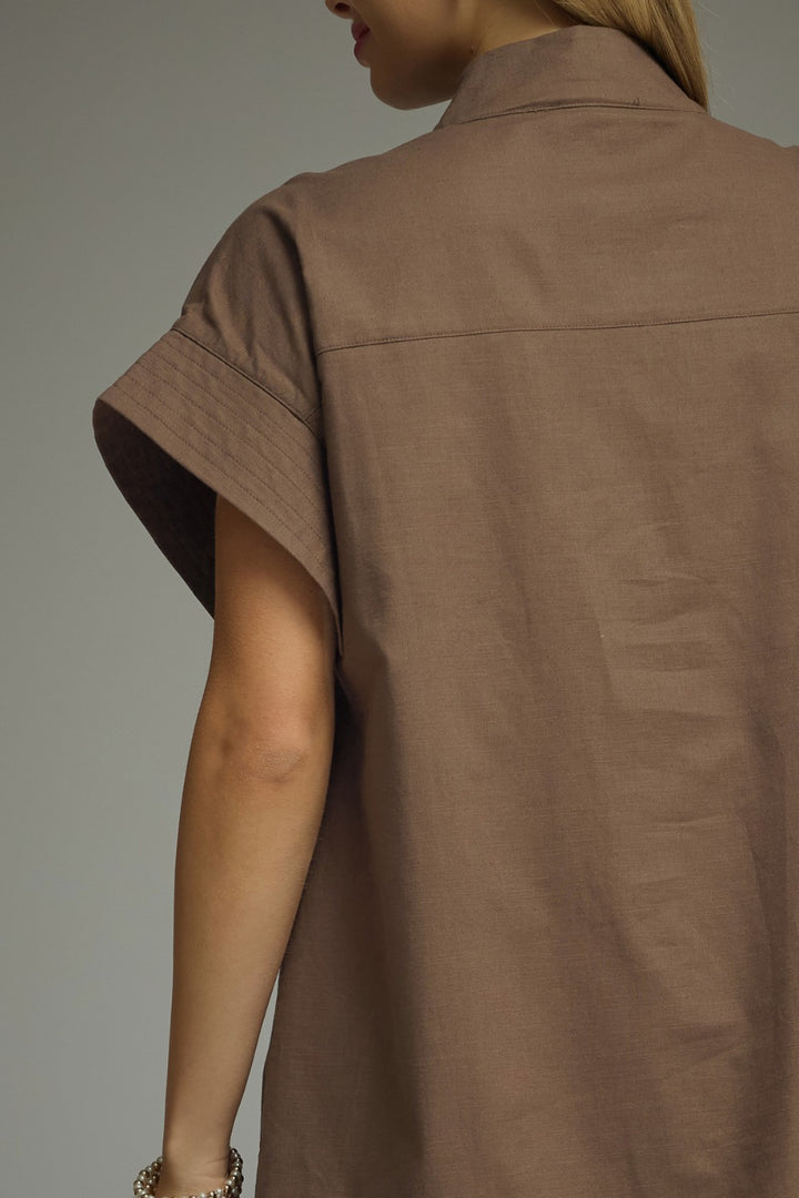 Everyday Throw On Dress in Brown
